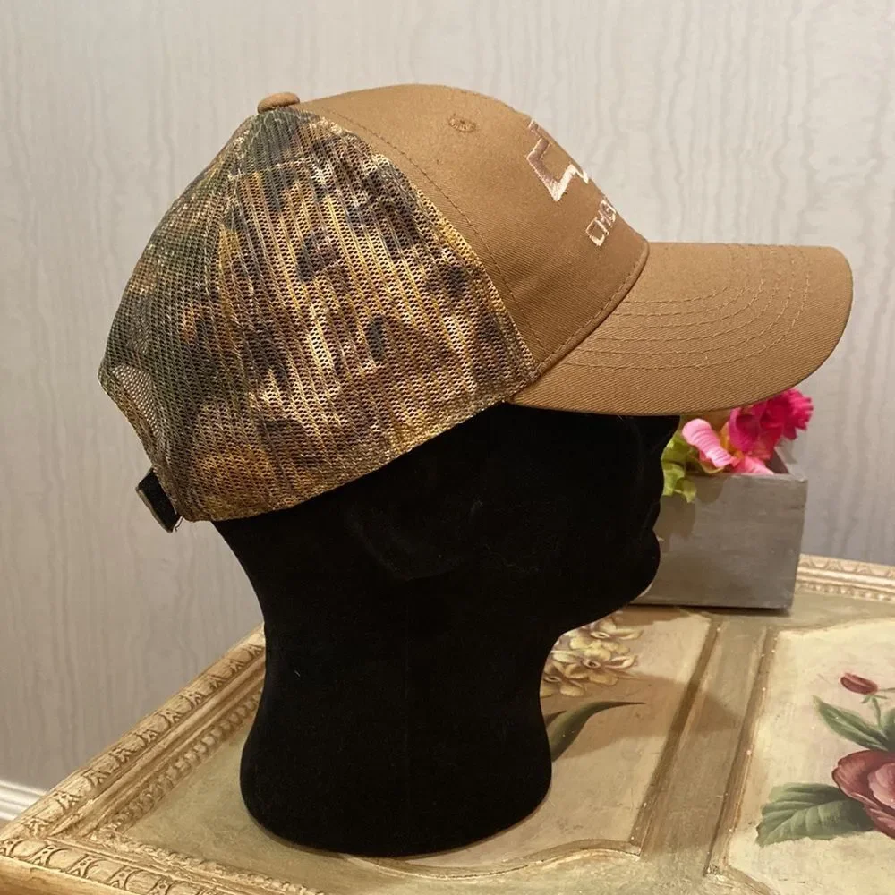 Chevrolet Chevy Adjustable Tan Front Mesh Back Camo Logo Cap Hat